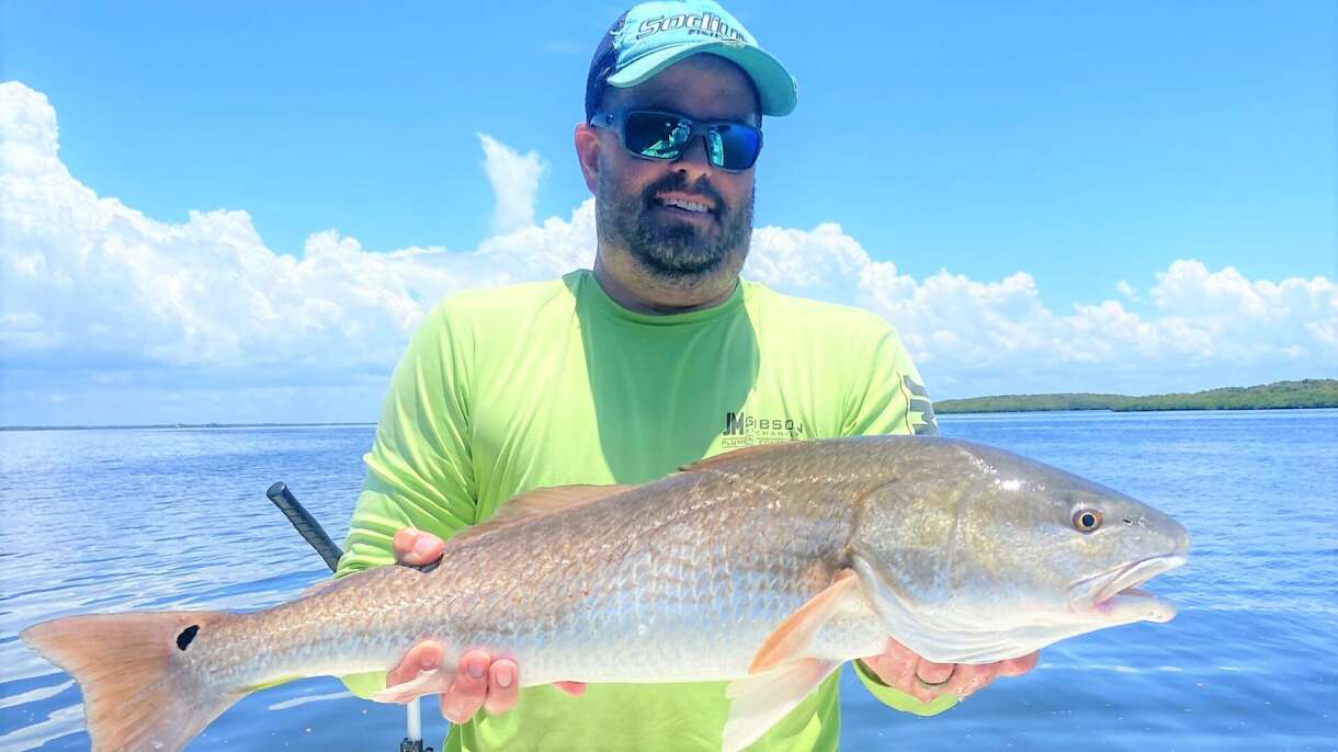 A picture of Big Redfish And Inshore Grouper with Crystal River Fishing Charters