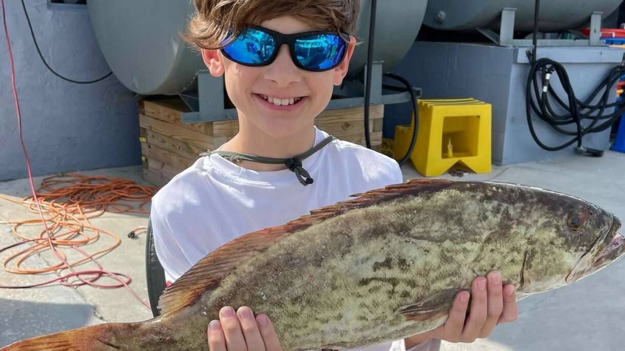 A picture of It's Grouper Fishing Time In Crystal River with Crystal River Fishing Charters