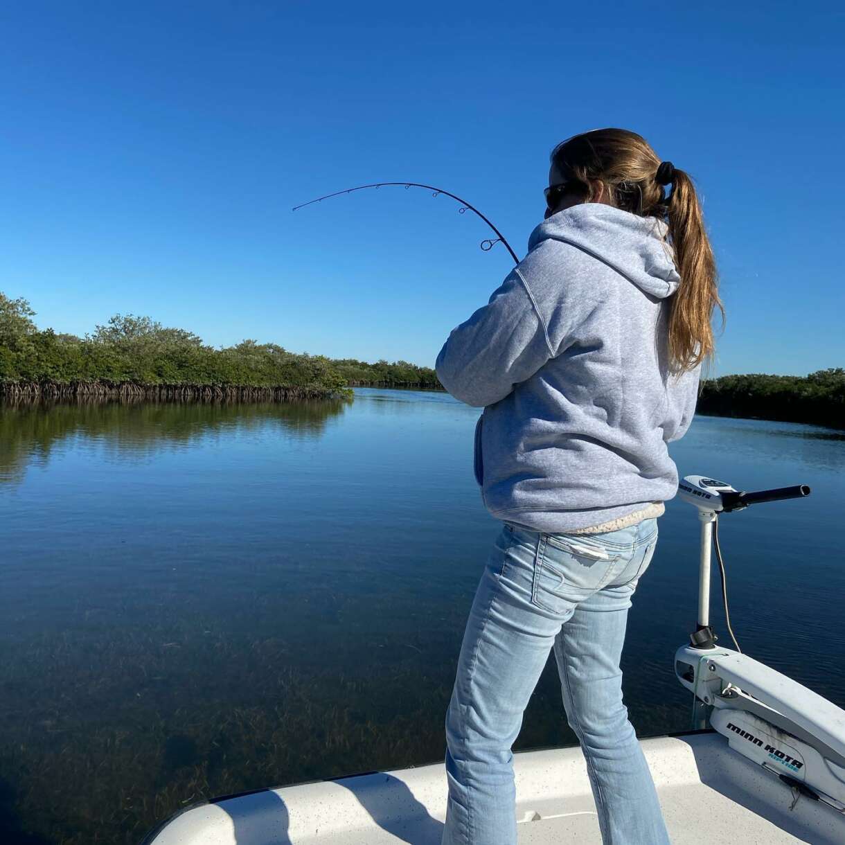 Crystal River Fishing For Tarpon Fish Jumps in the Boat Fishing